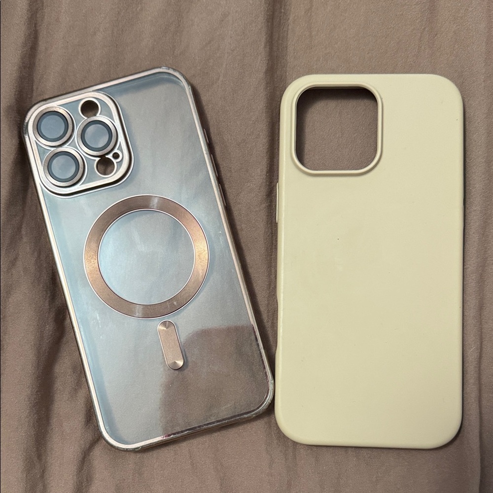 16 pro max Clear MagSafe-Compatible Phone Case and Pale Silicone Case